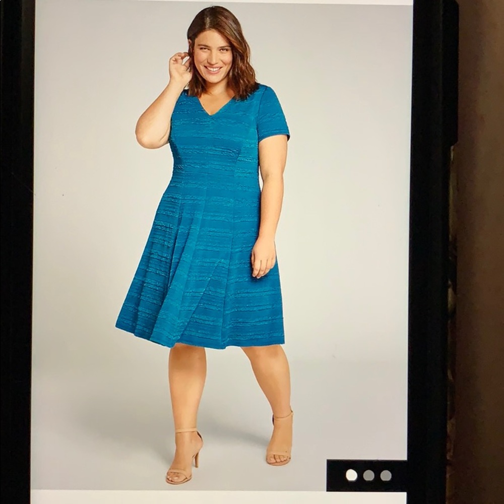Lane Bryant Textured Fit & Flare Dress